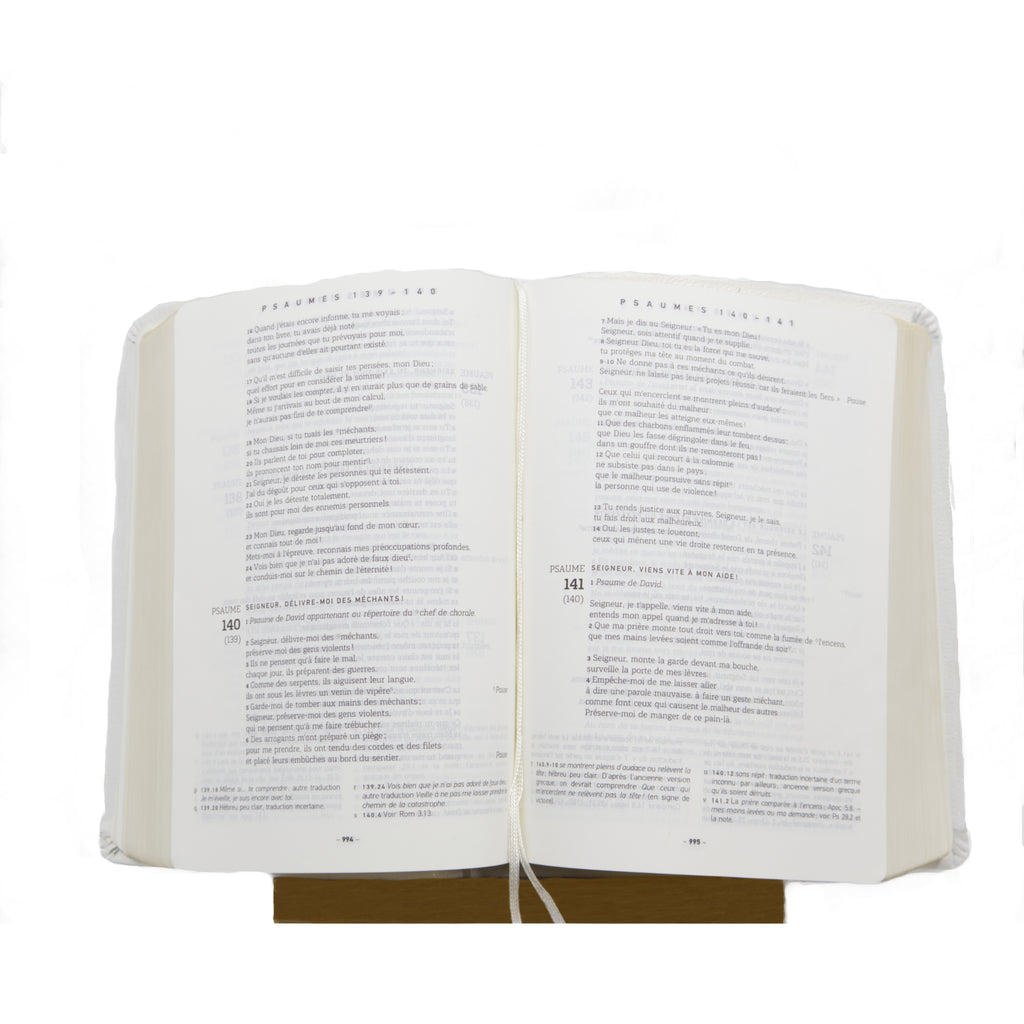 White leatherette wedding Bible
