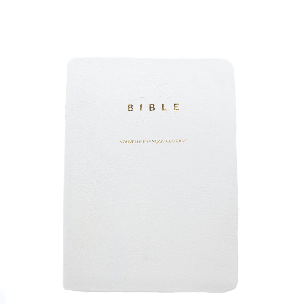 White leatherette wedding Bible