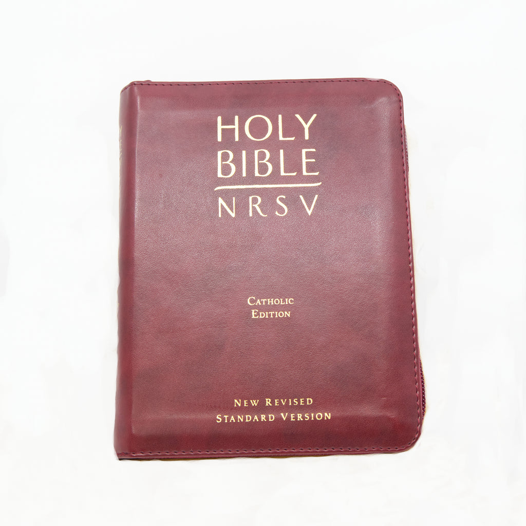 Bible NRSV anglaise en similicuir avec glissière