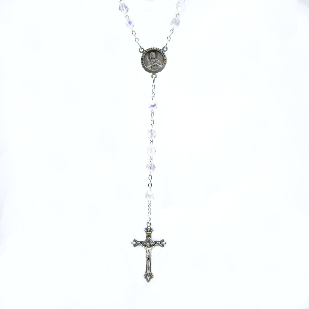 Chapelet cristal avec relique de sainte Kateri