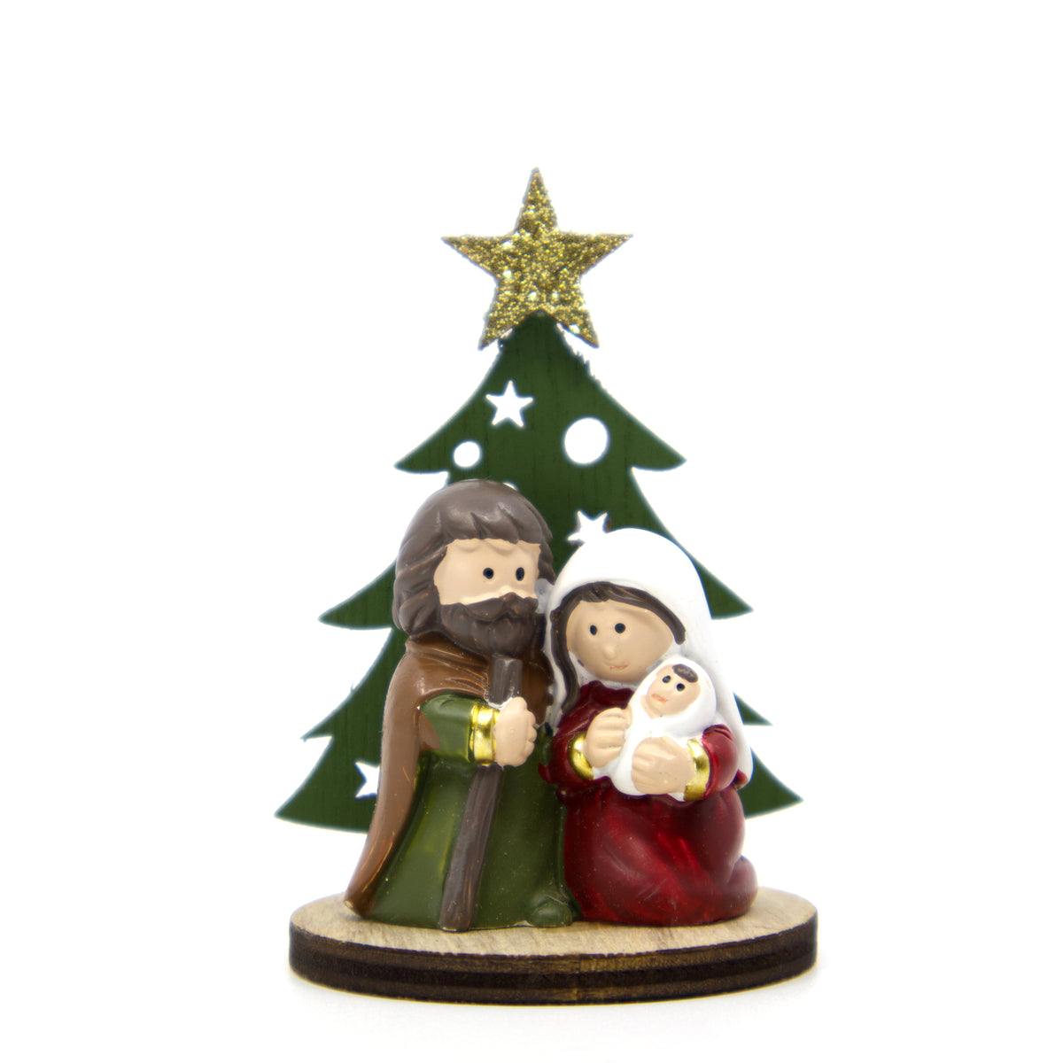 MINI CRÈCHE NATIVITÉ  COULEUR SAPIN