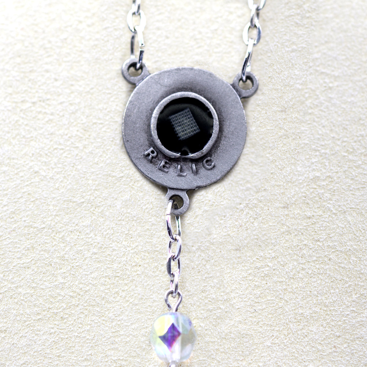 Chapelet cristal avec relique de sainte Kateri