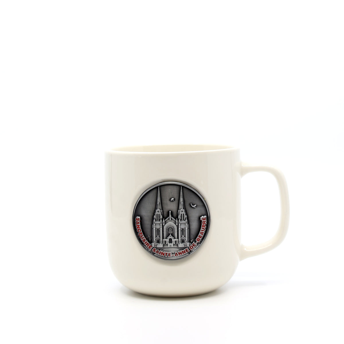 Tasse blanche avec écusson de la basilique